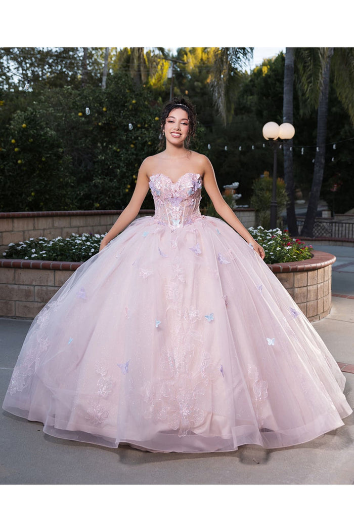 Quinceanera Ball Gown Corset Glitter Sweet 16 Dress by Layla K LK246