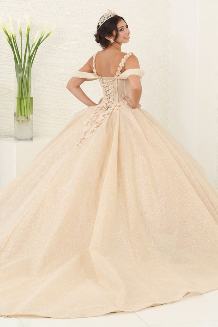 Quinceanera Dress Prom Ball Gown Cold-Shoulder Sweetheart by LK250