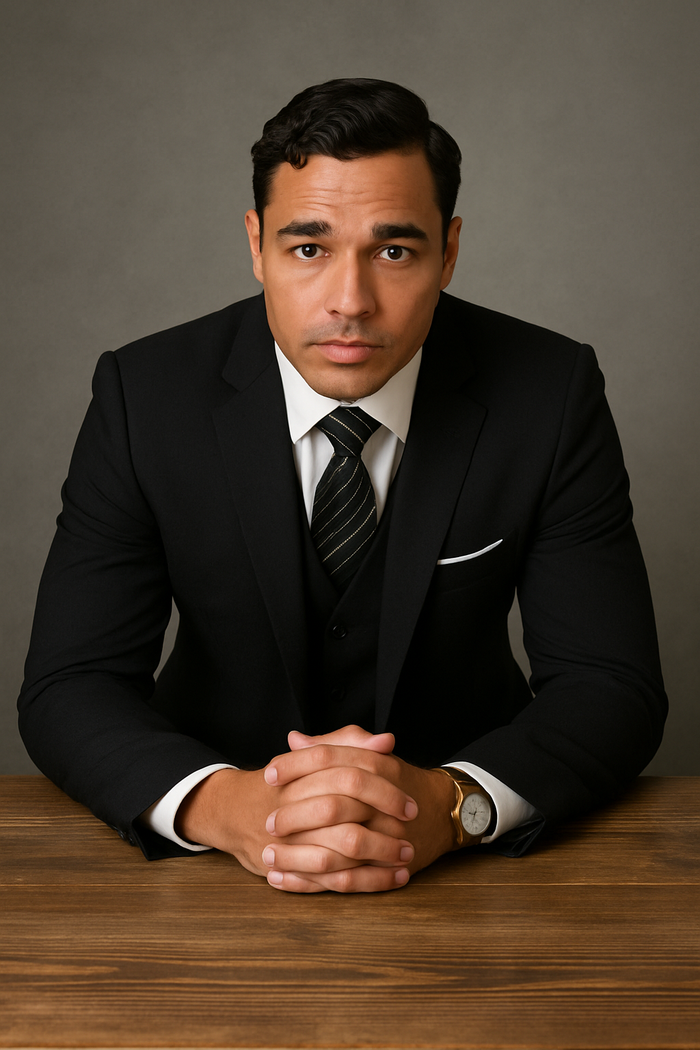 Mens 2 Button Slim Fit Wool Suit With Double Breasted Vest in Black