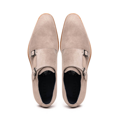 Zelli Legerra Double Monkstrap in Sand Suede Goatskin