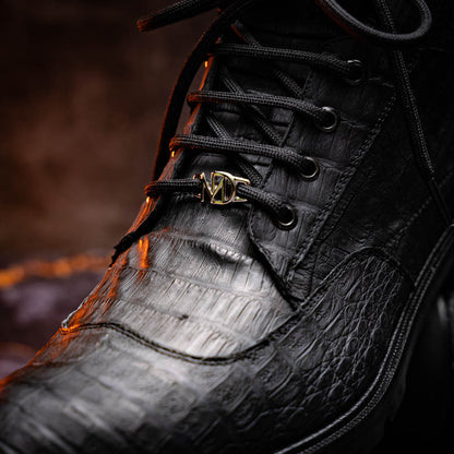 Marco Di Milano Leoni Oil Black Leather Dress Shoe