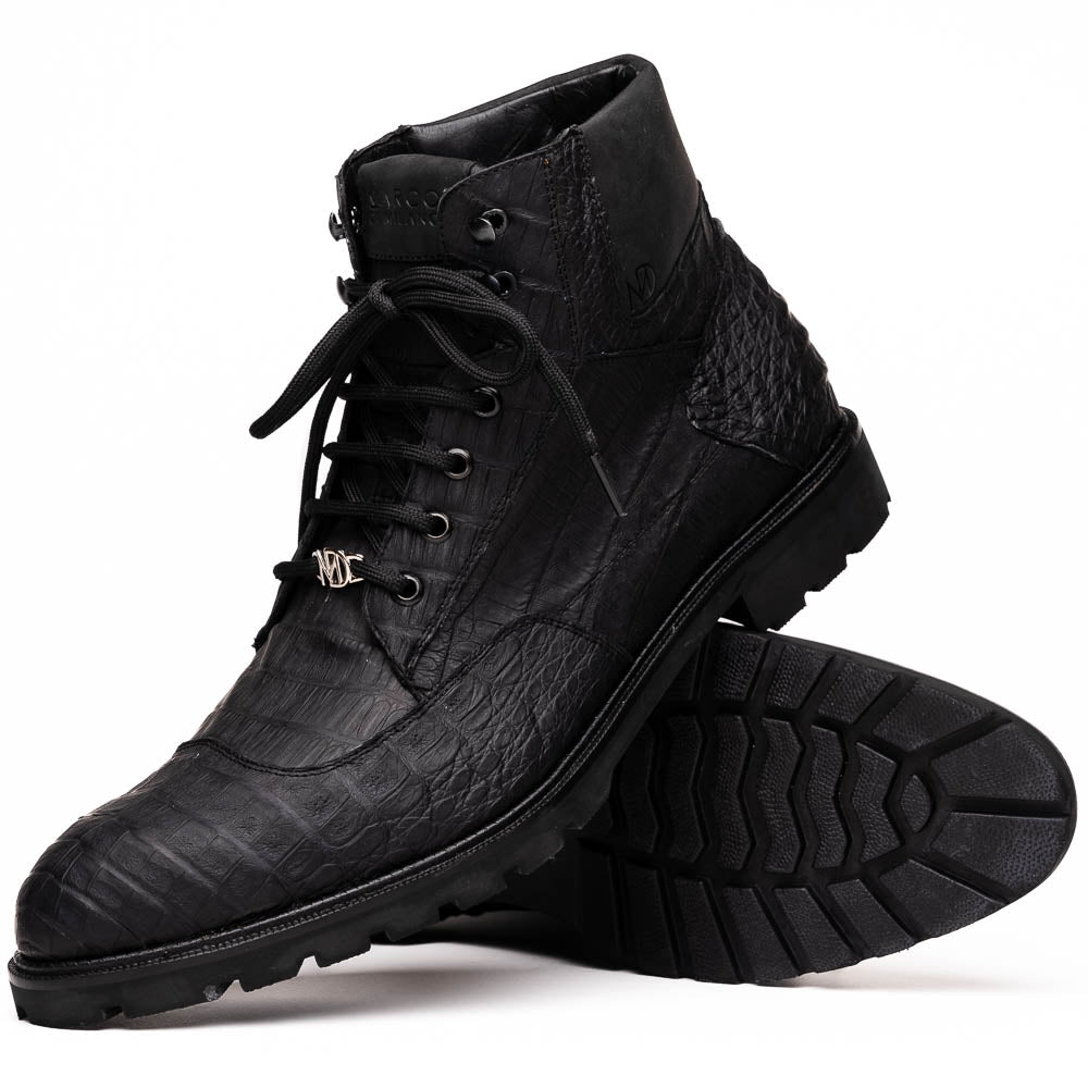 Marco Di Milano Leoni Oil Black Leather Dress Shoe
