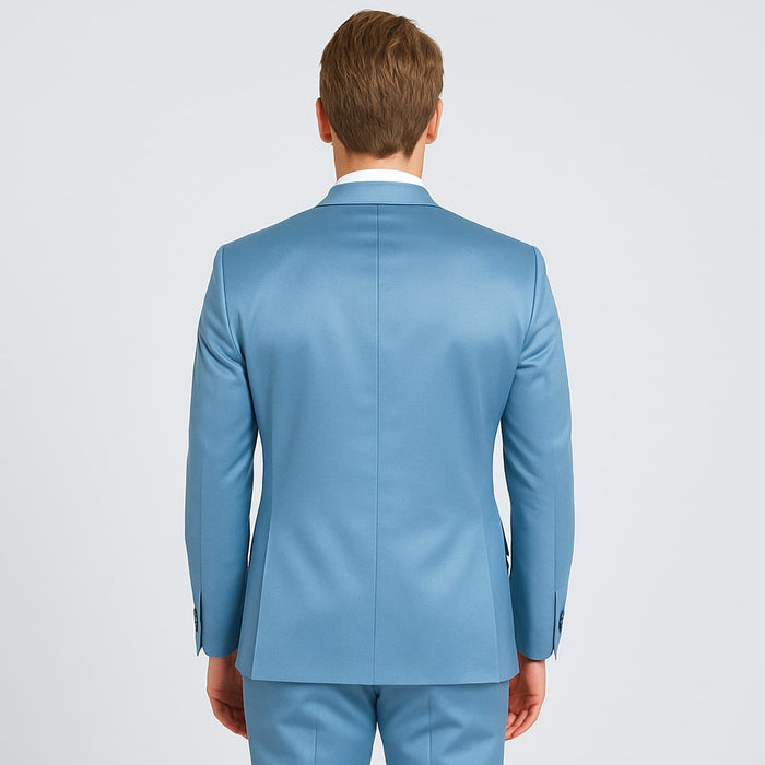 Light Blue Satin Tuxedo Set  4-Piece Formal Look for Weddings & Proms