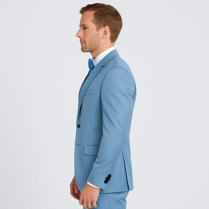 Light Blue Satin Tuxedo Set  4-Piece Formal Look for Weddings & Proms