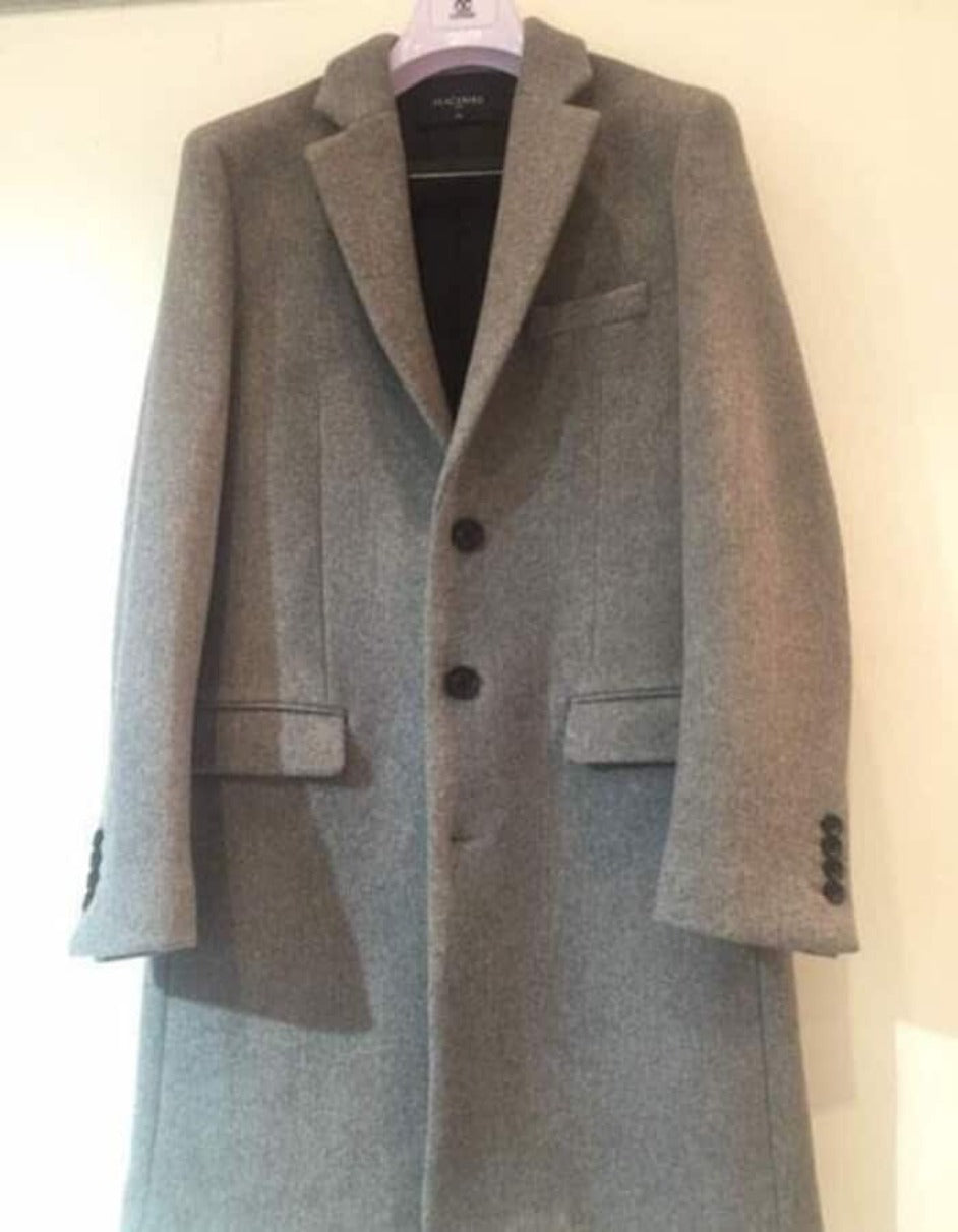 Mens Overcoat - Topcoat For Men - Winter Fabric - Light Grey Overcoat - Mens Light Grey Overcoat - Men's Tuxedo USA