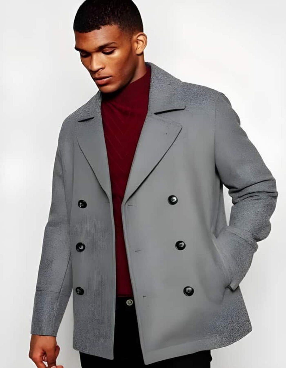 Mens Burgundy Wine Maroon Six Button Overcoats