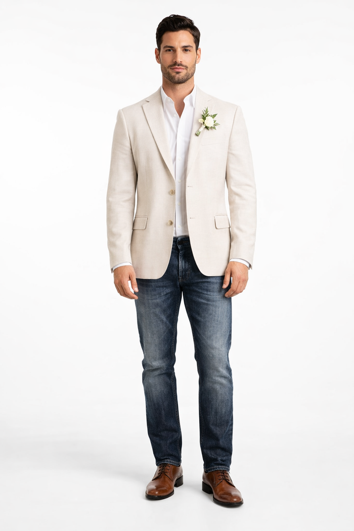 Light Tan Western Blazer - Sand Color