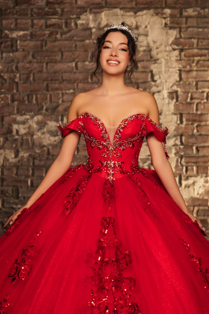 Long Gala Dress Sweetheart Sequin Quince Gown By Layla K LK274