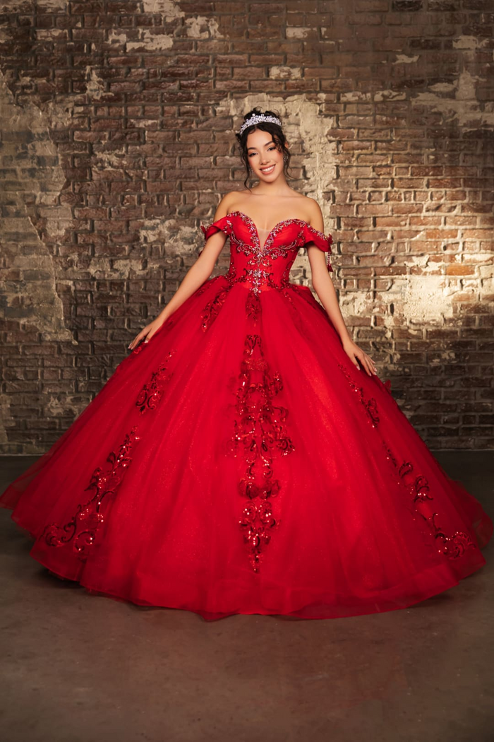 Long Gala Dress Sweetheart Sequin Quince Gown By Layla K LK274
