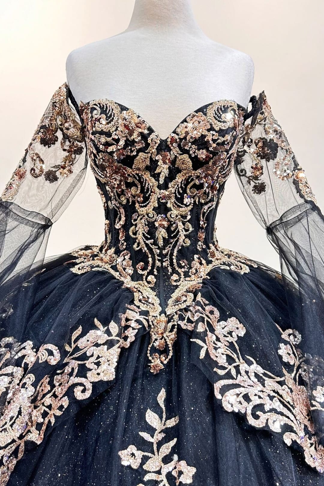 Long Sleeve Off Shoulder Ball Gown by Elizabeth K GL3184 - Quinceanera Dresses