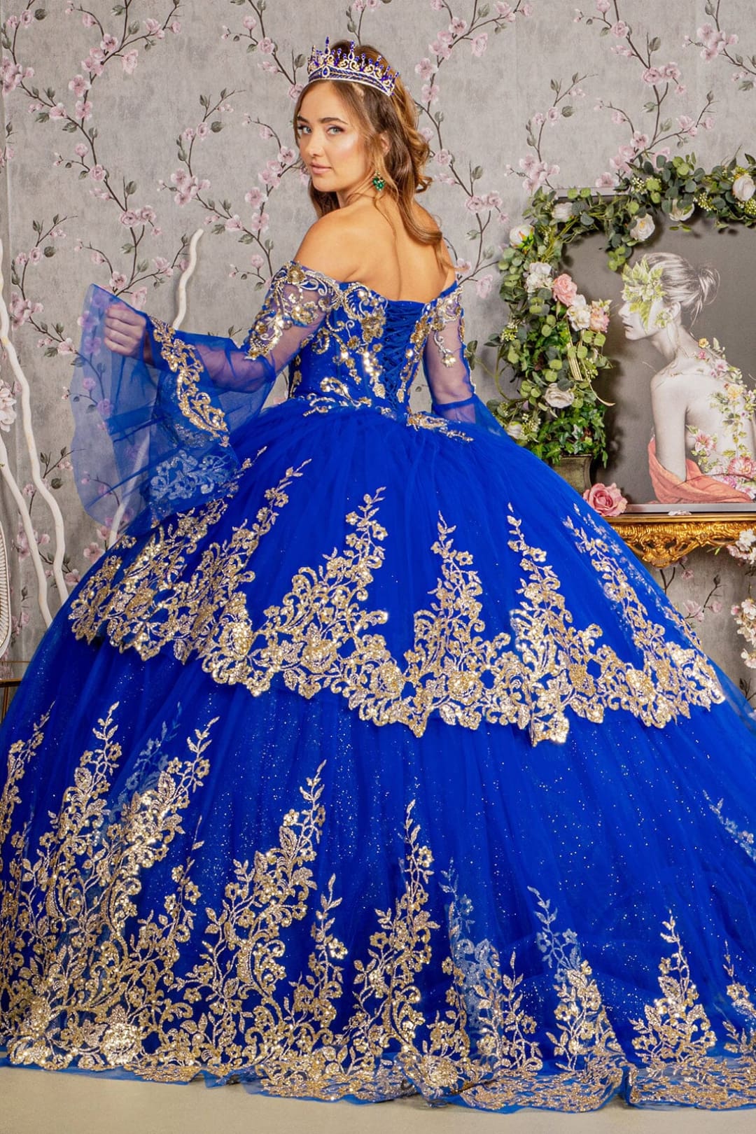 Long Sleeve Off Shoulder Ball Gown by Elizabeth K GL3184 - Quinceanera Dresses