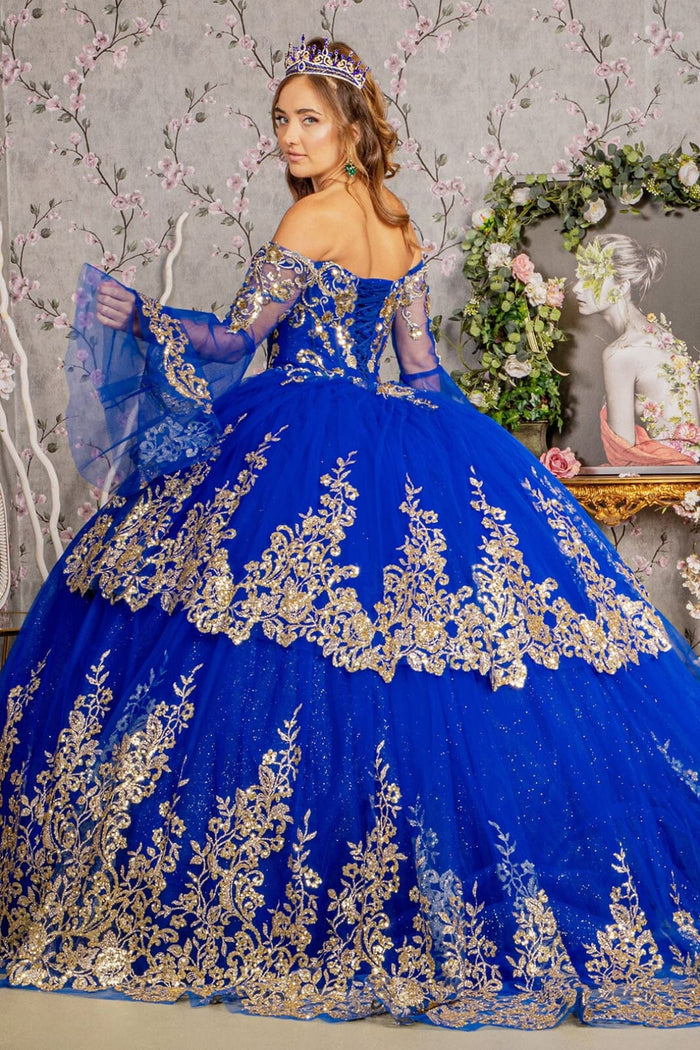 Long Sleeve Off-Shoulder Ball Gown by Elizabeth K GL3184