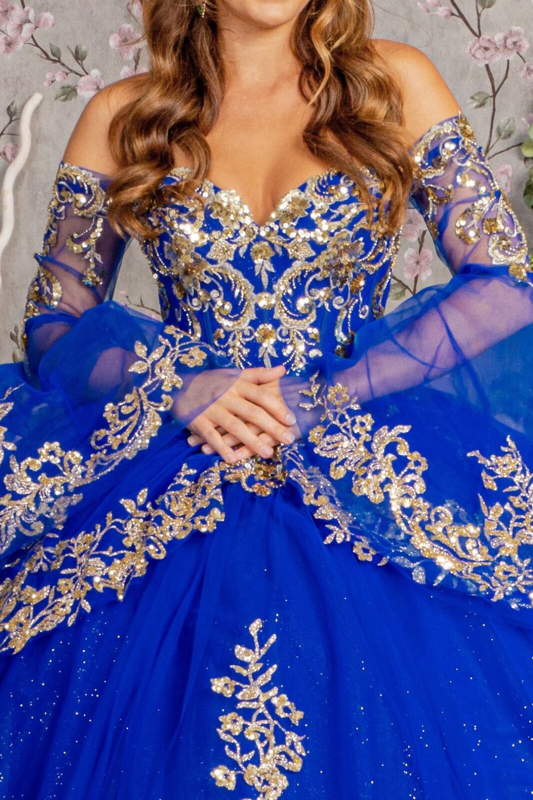 Long Sleeve Off Shoulder Ball Gown by Elizabeth K GL3184 - Quinceanera Dresses
