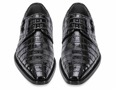 Los Altos Black Genuine All-Over Crocodile Shoe ~ World Best Alligator ~ Gator Skin Belly Shoes