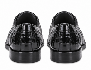Los Altos Black Genuine All-Over Crocodile Shoe ~ World Best Alligator ~ Gator Skin Belly Shoes