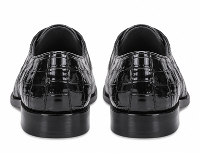 Los Altos Black Genuine All-Over Crocodile Shoe ~ World Best Alligator ~ Gator Skin Belly Shoes