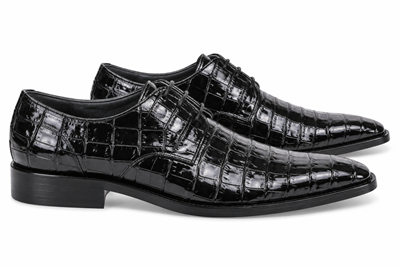 Los Altos Black Genuine All-Over Crocodile Shoe ~ World Best Alligator ~ Gator Skin Belly Shoes