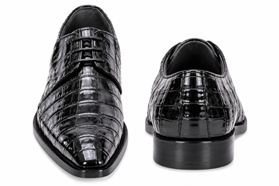 Los Altos Black Genuine All-Over Crocodile Shoe ~ World Best Alligator ~ Gator Skin Belly Shoes