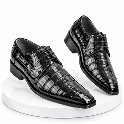 Los Altos Black Genuine All-Over Crocodile Shoe ~ World Best Alligator ~ Gator Skin Belly Shoes