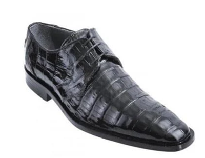 Los Altos Black Genuine All-Over Crocodile Shoe ~ World Best Alligator ~ Gator Skin Belly Shoes