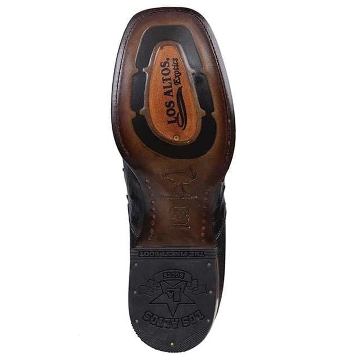 Los Altos Men's Square Toe Ostrich Short Boots LAB-82BV03