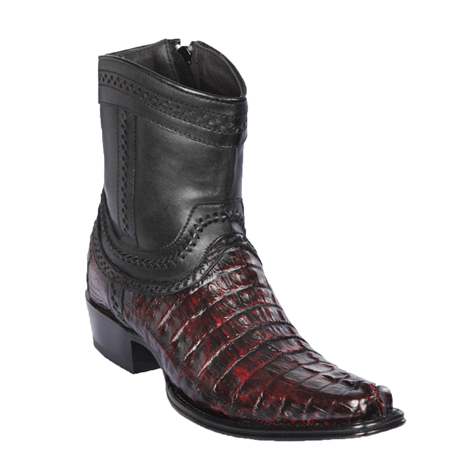 Los Altos Men's Red Genuine Caiman Tail Boots