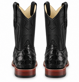 Los Altos Boots - Mens Dress Cowboy Boot - Low Priced Sanded Black Lizard Cowboy Boots- in Black