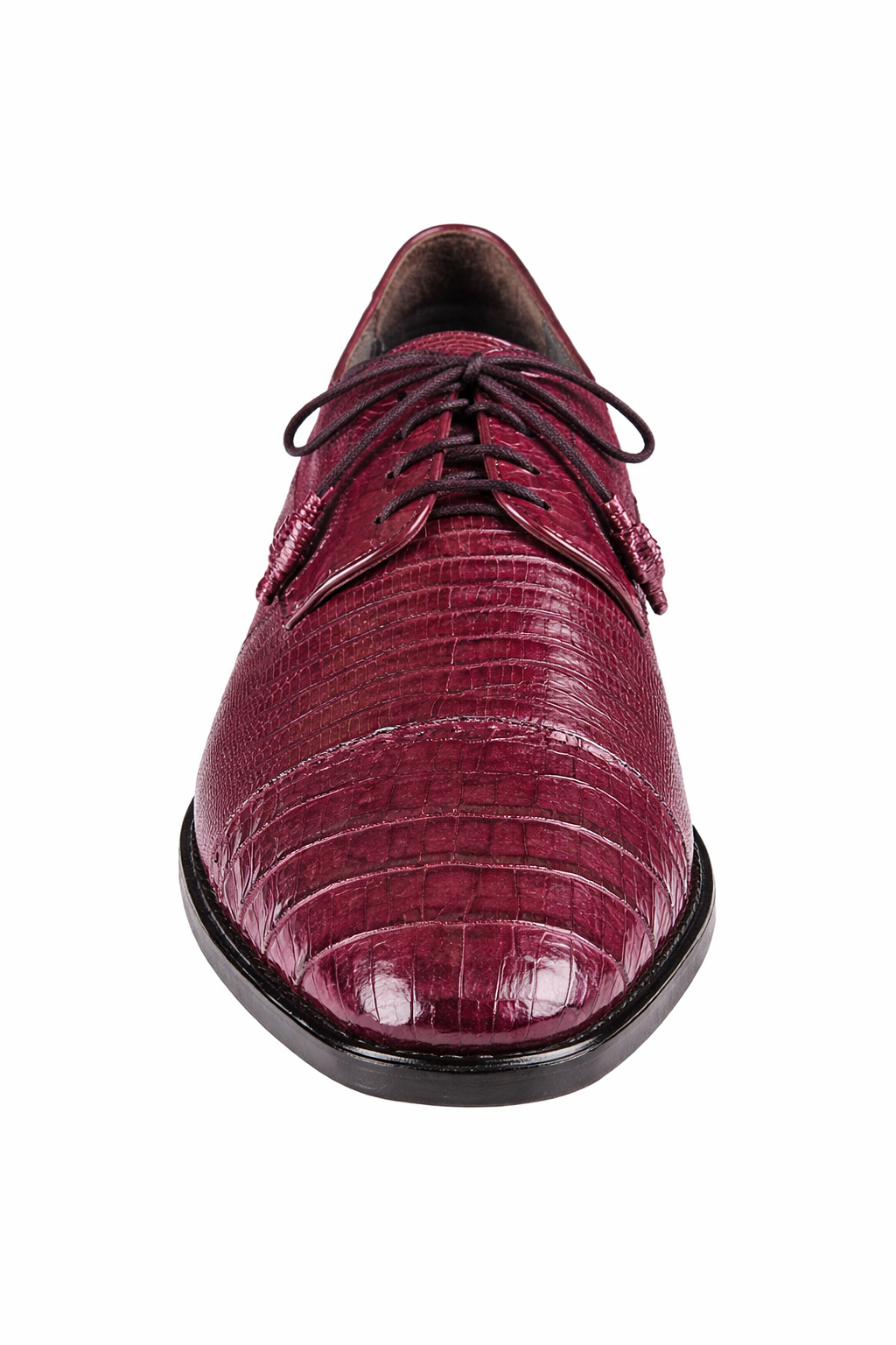 Los Altos Burgundy Caiman Belly & Teju Lizard Cap Toe Oxford Men's Lace Up Shoes