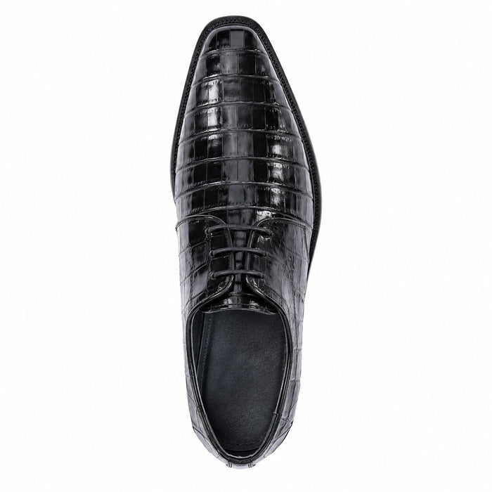 Los Altos Black Genuine All-Over Crocodile Shoe ~ World Best Alligator ~ Gator Skin Belly Shoe