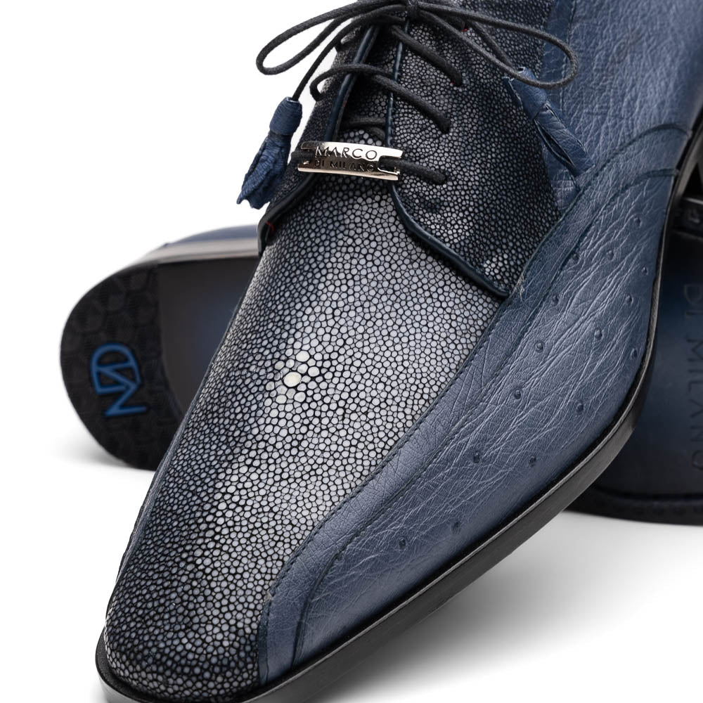 Marco Di Milano Lucca Navy Ostrich & Stingray Shoes