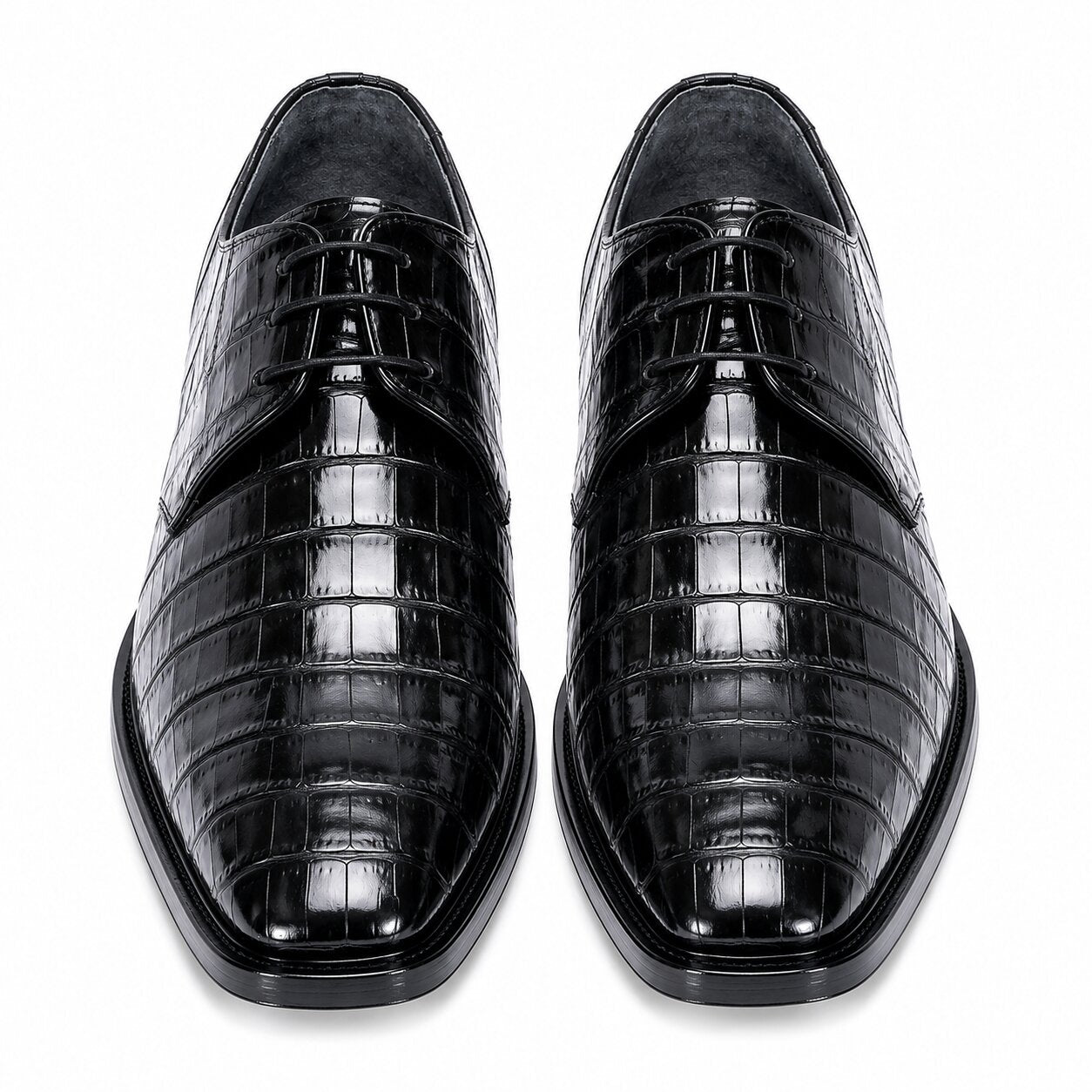 Los Altos Black Genuine All-Over Crocodile Shoe ~ World Best Alligator ~ Gator Skin Belly Shoe