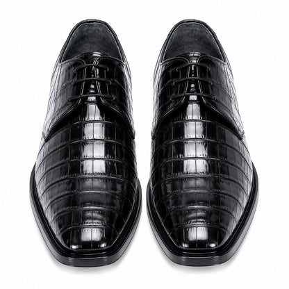 Los Altos Black Genuine All-Over Crocodile Shoe ~ World Best Alligator ~ Gator Skin Belly Shoe