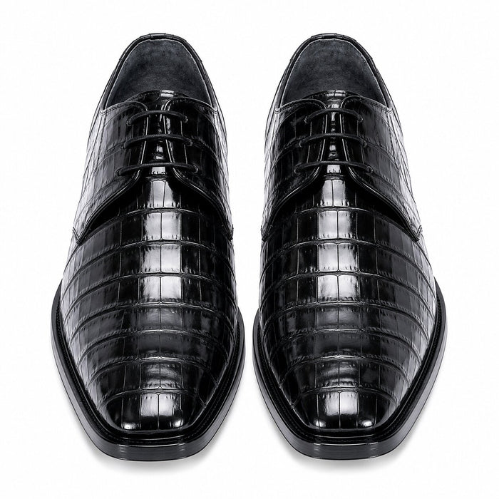 Los Altos Black Genuine All-Over Crocodile Shoe ~ World Best Alligator ~ Gator Skin Belly Shoe