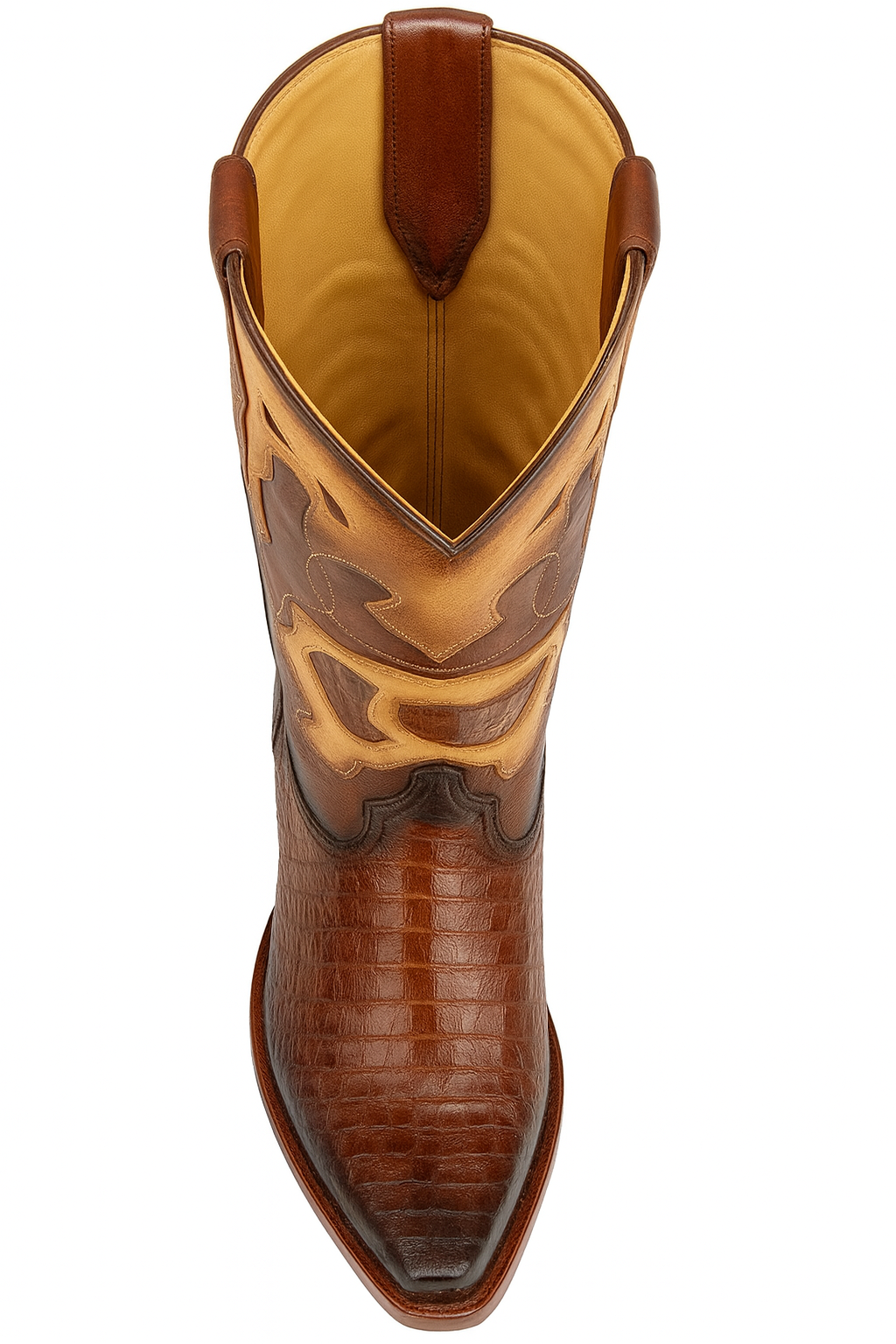 King Exotic Men's Caiman Belly Snip Toe Boots