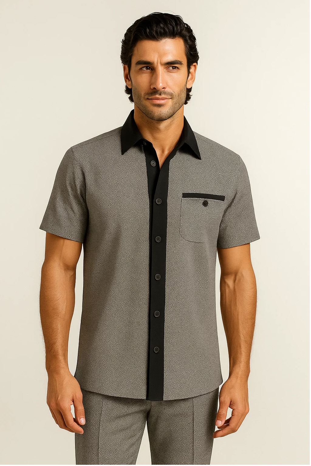 Mens Houndstooth Walking Suit by Dreams by Zacchi  2 Piece Lei sure Set in black/white- $99