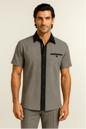 Mens Houndstooth Walking Suit by Dreams by Zacchi  2 Piece Lei sure Set in black/white- $99