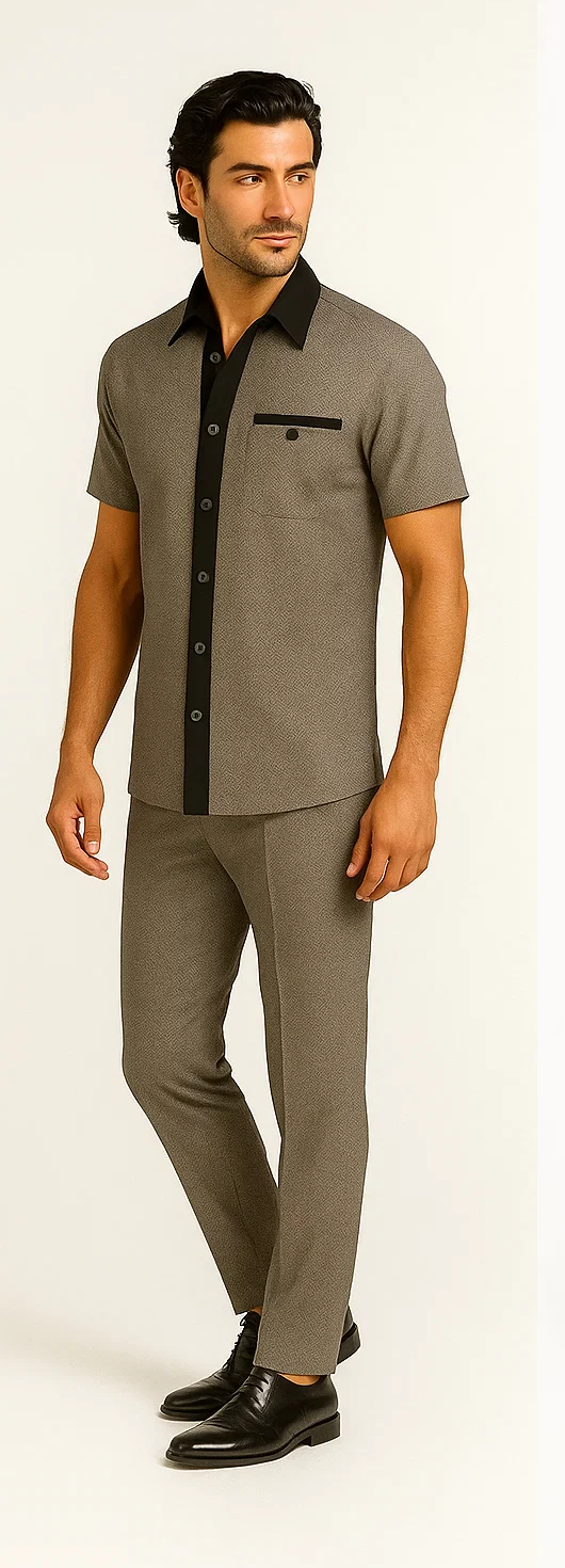 Mens Houndstooth Walking Suit by Dreams by Zacchi  2 Piece Lei sure Set in black/white- $99