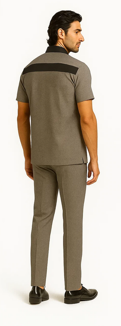 Mens Houndstooth Walking Suit by Dreams by Zacchi  2 Piece Lei sure Set in black/white- $99