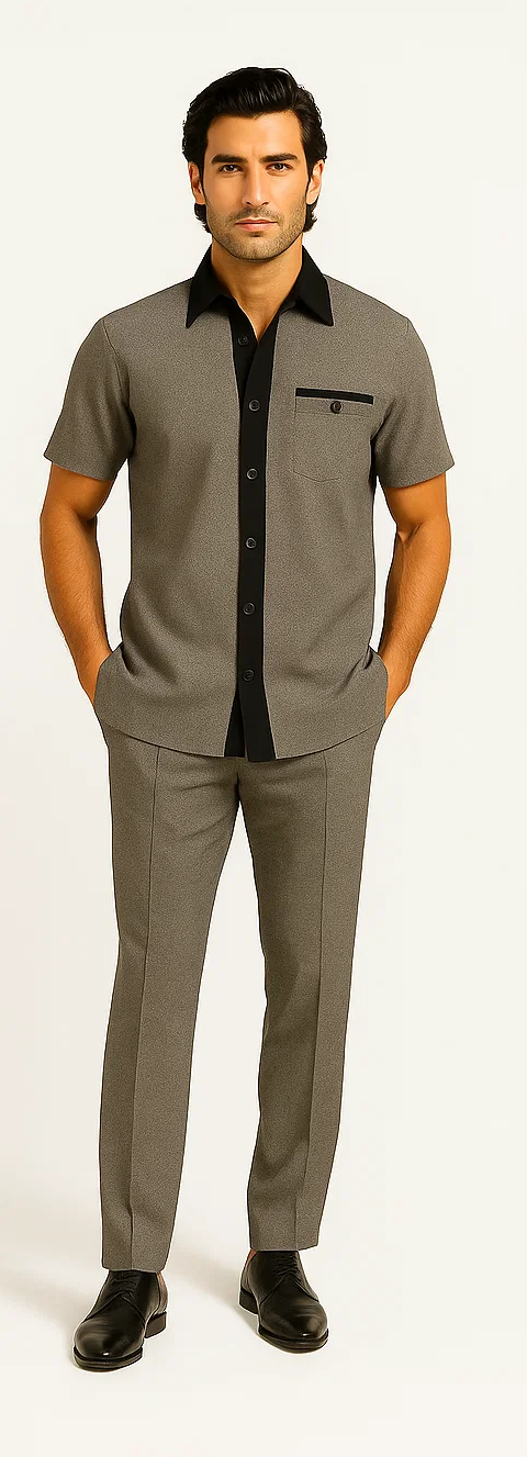 Mens Houndstooth Walking Suit by Dreams by Zacchi  2 Piece Lei sure Set in black/white- $99