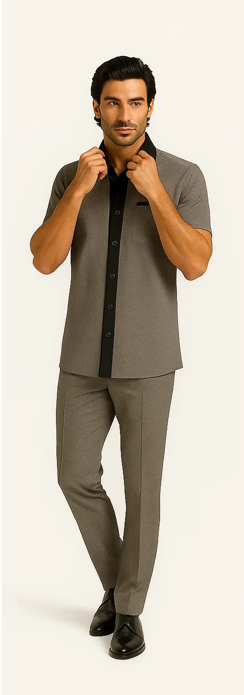 Mens Houndstooth Walking Suit by Dreams by Zacchi  2 Piece Lei sure Set in black/white- $99
