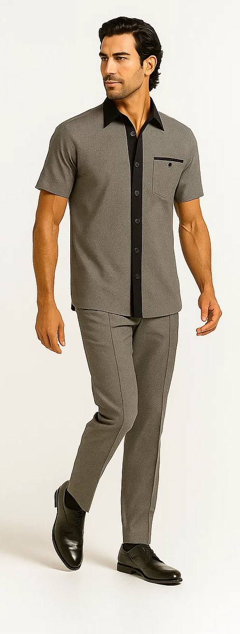 Mens Houndstooth Walking Suit by Dreams by Zacchi  2 Piece Lei sure Set in black/white- $99