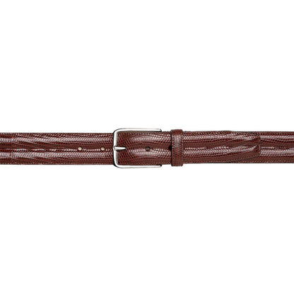 Mezlan Classic Lizard Belt - Dark Brown