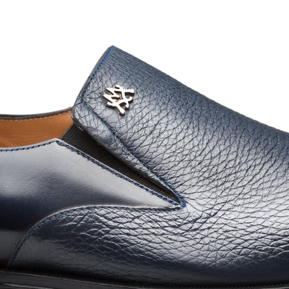 Mens Mezlan Modern Cap-Toe Slip-On Loafer Premium Calfskin That Bridges The Gap Between Formal Oxfords & Everyday Loafers In Color Blue