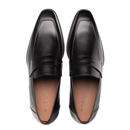 Mezlan Avenue Rubber Sole Penny Loafers Black (20910)