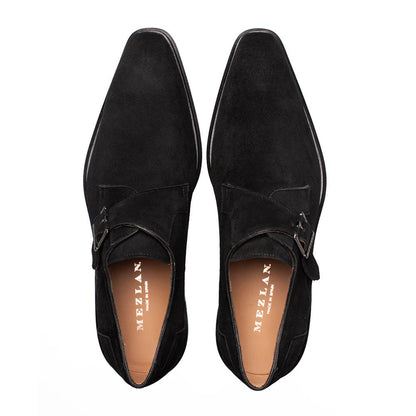 Mezlan Albini Suede Monk strap - Black