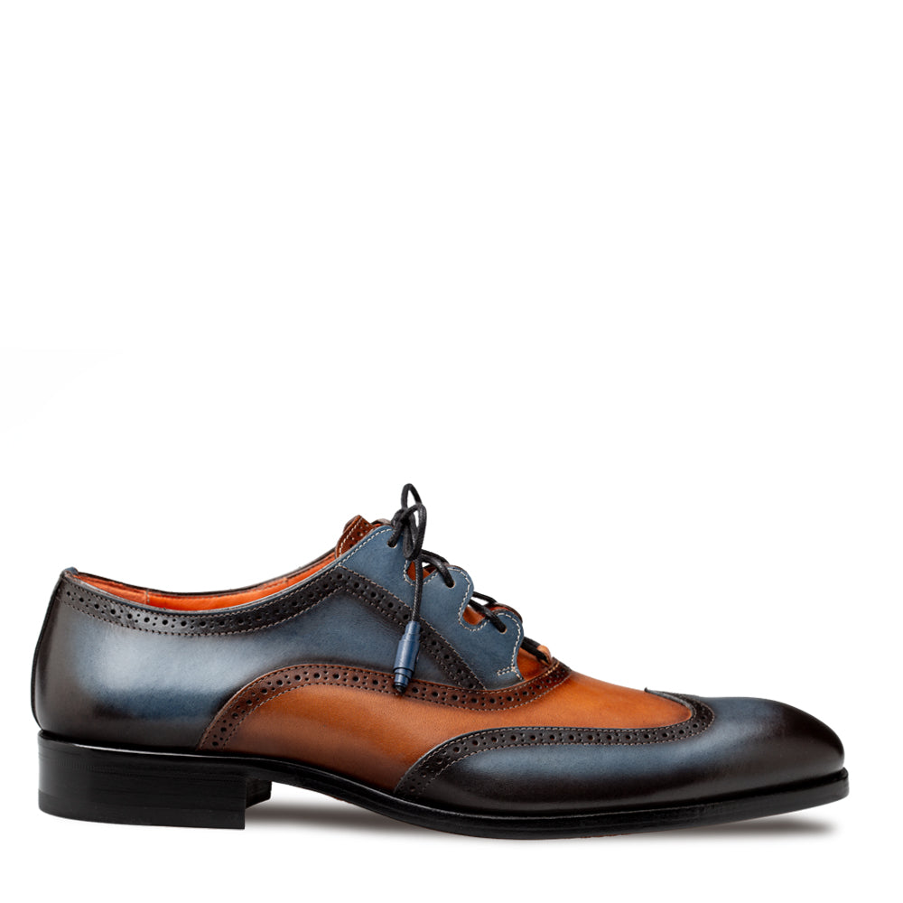 Mezlan Wingtip Derby: Two-Tone Leather Luxury