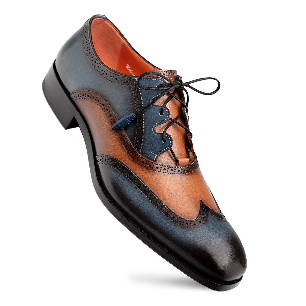 Mezlan Wingtip Derby: Two-Tone Leather Luxury