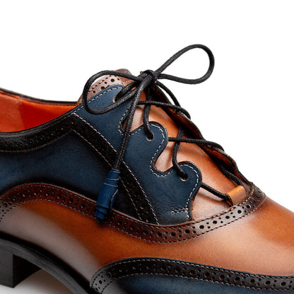 Mezlan Wingtip Derby: Two-Tone Leather Luxury