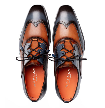 Mezlan Wingtip Derby: Two-Tone Leather Luxury