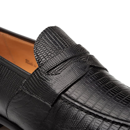 Mezlan Mayor Lizard Penny Loafer - Luxury Men's Dress Shoe